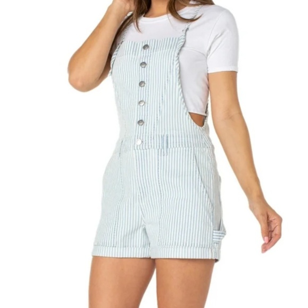 NWT Striped Shorts Overall Bibs M